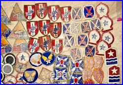 ORIGINAL LARGE GROUP LOT OF 130 WWII US Army Military Patches #4