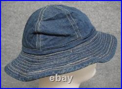 ORIGINAL VINTAGE 1930's-40's WW2 WWII MILITARY US ARMY M-37 DENIM HAT CAP
