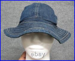 ORIGINAL VINTAGE 1930's-40's WW2 WWII MILITARY US ARMY M-37 DENIM HAT CAP