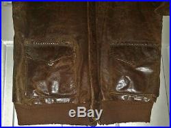 ORIGINAL VTG 1940s WWII TYPE A-2 LEATHER FLIGHT JACKET U. S. ARMY AIR CORPS AERO