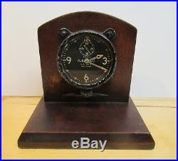 ORIGINAL WW II US ARMY AIRCRAFT WALTHAM CLOCK 8 DAY WORKING AND MOUNTED w WINGS