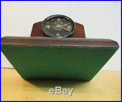 ORIGINAL WW II US ARMY AIRCRAFT WALTHAM CLOCK 8 DAY WORKING AND MOUNTED w WINGS
