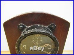 ORIGINAL WW II US ARMY AIRCRAFT WALTHAM CLOCK 8 DAY WORKING AND MOUNTED w WINGS