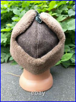 ORIGINAL WW2 Russian Army Winter Hat Ushanka Red Star Military BADGE SOVIET USSR