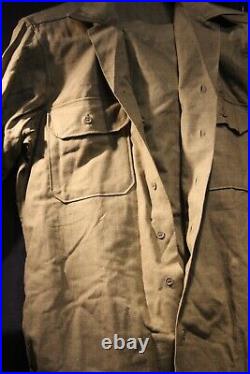 ORIGINAL/WW2 U. S. ARMY WOOL SHIRT WITH GAS FLAP BRAND/NEW size151/2X33-A-OK