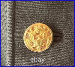 ORIGINAL WW2 US ARMY 4th ARMOR CORPS, BELTED OFFICER UNIFORM JACKET, WithSHIRT&TIE