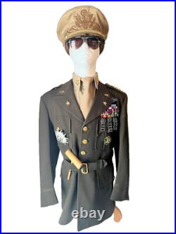 ORIGINAL WW2 US ARMY 4th ARMOR CORPS, BELTED OFFICER UNIFORM JACKET, WithSHIRT&TIE