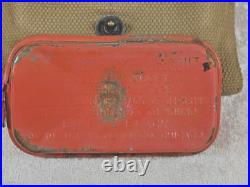 ORIGINAL WW2 US ARMY WEB BELT With FIRST AID & BANDAGE RED AND AMNO. 45 POUNCH