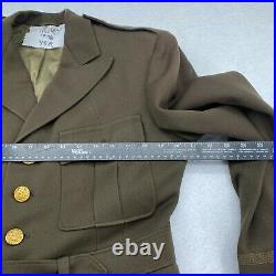 ORIGINAL WW2 US ARMY WOOL TUNIC COAT 44R 1938 Patches Brown