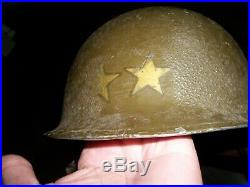ORIGINAL WW2 WWII US ARMY HELMET AND LINER/Servicemen's Name & Serial Number