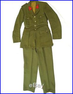 ORIGINAL WWII 1940's FRENCH ARMY OFFICER'S UNIFORM JACKET & TROUSERS MILITARY