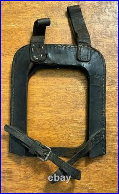ORIGINAL WWII German Army 1937 Entrenching Tool Leather Cover Open Front & Rear