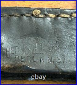 ORIGINAL WWII German Army 1937 Entrenching Tool Leather Cover Open Front & Rear