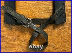 ORIGINAL WWII German Army 1937 Entrenching Tool Leather Cover Open Front & Rear
