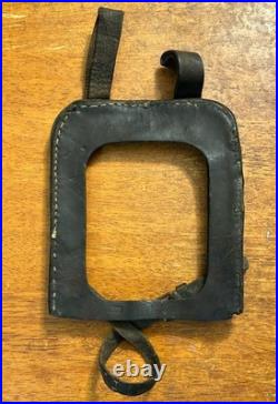 ORIGINAL WWII German Army 1937 Entrenching Tool Leather Cover Open Front & Rear