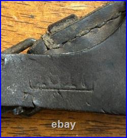 ORIGINAL WWII German Army 1937 Entrenching Tool Leather Cover Open Front & Rear
