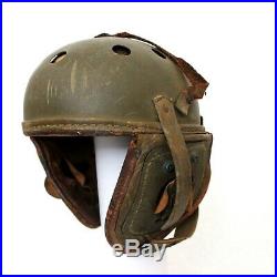 ORIGINAL WWII M1938 M38 US ARMY TANKER TANK HELMET With R-14 RADIO RECEIVERS