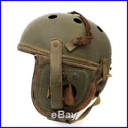 ORIGINAL WWII M1938 M38 US ARMY TANKER TANK HELMET With R-14 RADIO RECEIVERS