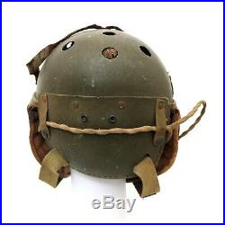 ORIGINAL WWII M1938 M38 US ARMY TANKER TANK HELMET With R-14 RADIO RECEIVERS