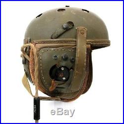 ORIGINAL WWII M1938 M38 US ARMY TANKER TANK HELMET With R-14 RADIO RECEIVERS