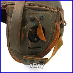 ORIGINAL WWII M1938 M38 US ARMY TANKER TANK HELMET With R-14 RADIO RECEIVERS