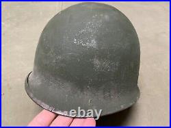 ORIGINAL WWII US ARMY M1 HELMET SHELL, FRONT SEAM, Schlueter Made