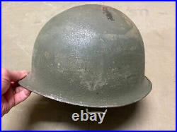 ORIGINAL WWII US ARMY M1 HELMET SHELL, FRONT SEAM, Schlueter Made