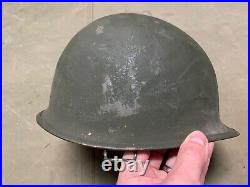 ORIGINAL WWII US ARMY M1 HELMET SHELL, FRONT SEAM, Schlueter Made