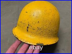 ORIGINAL WWII US ARMY M1 HELMET SHELL, REAR SEAM, Schlueter Made