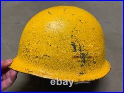 ORIGINAL WWII US ARMY M1 HELMET SHELL, REAR SEAM, Schlueter Made