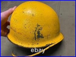 ORIGINAL WWII US ARMY M1 HELMET SHELL, REAR SEAM, Schlueter Made