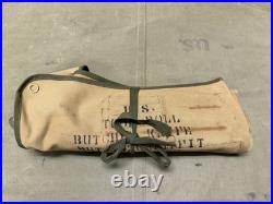 ORIGINAL WWII US ARMY M1937 BUTCHER OUTFIT KNIVES UTENSILS ROLL With INSERTS