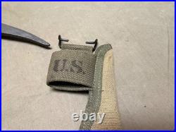 ORIGINAL WWII US ARMY M1942 PICK AXE MATTOCK & CARRIER- US stamped-1944