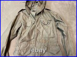 ORIGINAL WWII US ARMY M1943 M43 COMBAT FIELD JACKET With HOOD- 38R