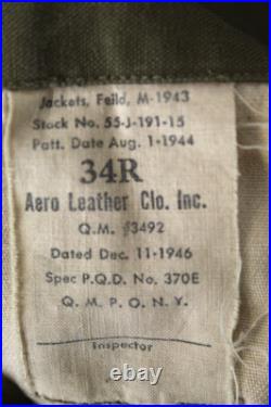 ORIGINAL WWII US ARMY M1943 M43 Size 34R COMBAT FIELD JACKET