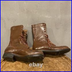 ORIGINAL WWII US ARMY PARATROOPER JUMP BOOTS BROWN DATED 1943 Size8-8.5 Used JP