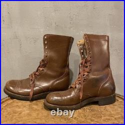 ORIGINAL WWII US ARMY PARATROOPER JUMP BOOTS BROWN DATED 1943 Size8-8.5 Used JP