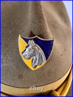 ORIGINAL WWII US ARMY WW2 CAVALRY CAMPAIGN HAT With SCREWBACK DI & CORD SiZE 7 ORIGINAL WWII US ARMY WW2 CAVALRY CAMPAIGN HAT With SCREWBACK DI & CORD SiZE 7