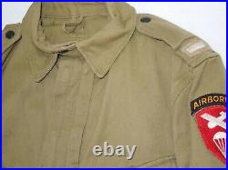 ORIGINAL WWII US Army Airborne Paratrooper M42 Jump Jacket Officer With Tag 36R