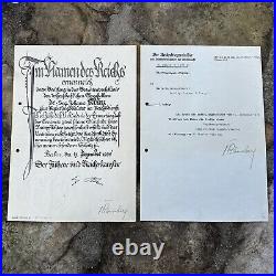 ORIGINAL WWII WW2 German Army General Werner Von Blomberg Signed Document Group