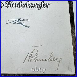 ORIGINAL WWII WW2 German Army General Werner Von Blomberg Signed Document Group