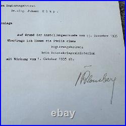 ORIGINAL WWII WW2 German Army General Werner Von Blomberg Signed Document Group