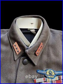 ORIGINAL WWII WW2 JAPANESE ARMY UNIFORM TUNIC With RIBBONS AND MEDAL BAR