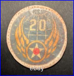 ORIGINAL WWII WW2 US 20th AAF Army Air Corps Leather Patch Nice Condition