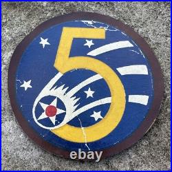 ORIGINAL WWII WW2 US 5th AAF Army Air Corps Leather Patch Nice Condition