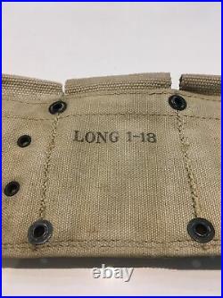 Original 1917 & 1918 Long Mfg. M-1917 M-1903 & Garand Cartridge Belt Khaki VG