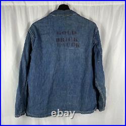 Original 1930s WWII US Army Denim Chore Jacket Stenciled