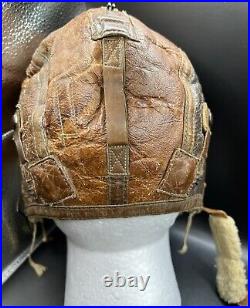 Original 1940's WWII US Army Air Force Pilot's Type B-5 Leather Flying Helmet