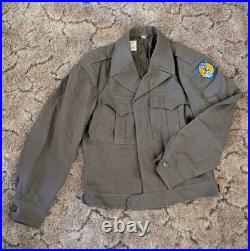 Original 1944 WWII US Army Ike Jacket 38R Wool Military 10th Air Force Patch