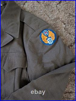 Original 1944 WWII US Army Ike Jacket 38R Wool Military 10th Air Force Patch